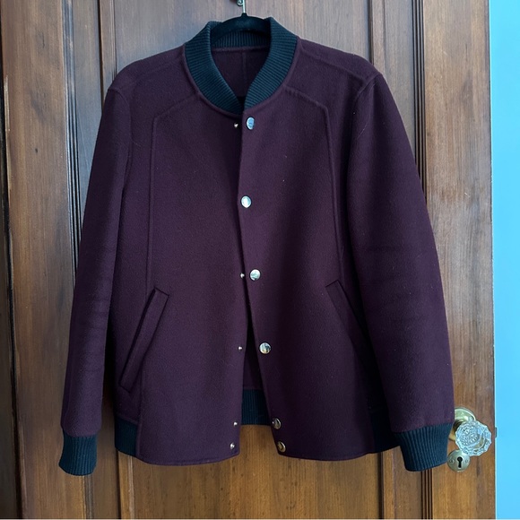 Burgundy bomber jacket - Picture 2 of 10